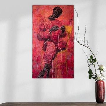 Het naadloze vlees: een vervormd figuur dat zijn eigen gebroken lichaam naait van Aden Pink Studio