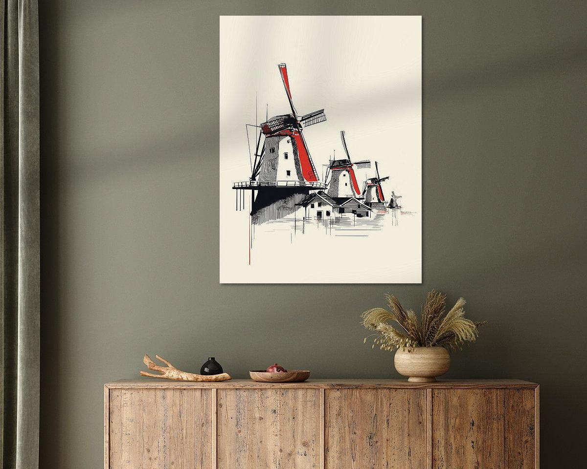 Voorbeeld van het werk in een kamer