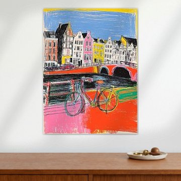 Bicycle by the Canal | Colourful Amsterdam by Lauren Wilde