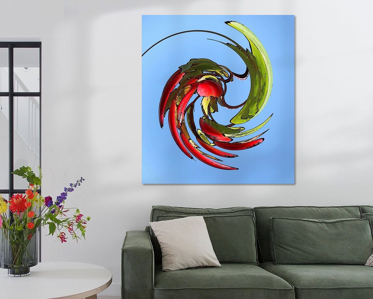 Voorbeeld van het werk in een kamer