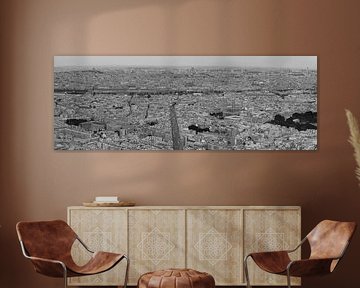 Schwarz-Weiß-Panorama von Paris