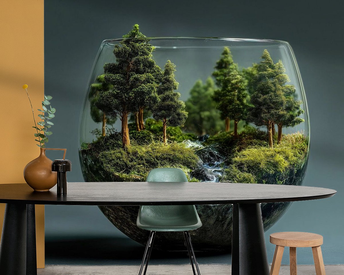 Voorbeeld van het werk in een kamer