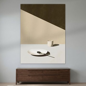 Assiette minimaliste et ombres