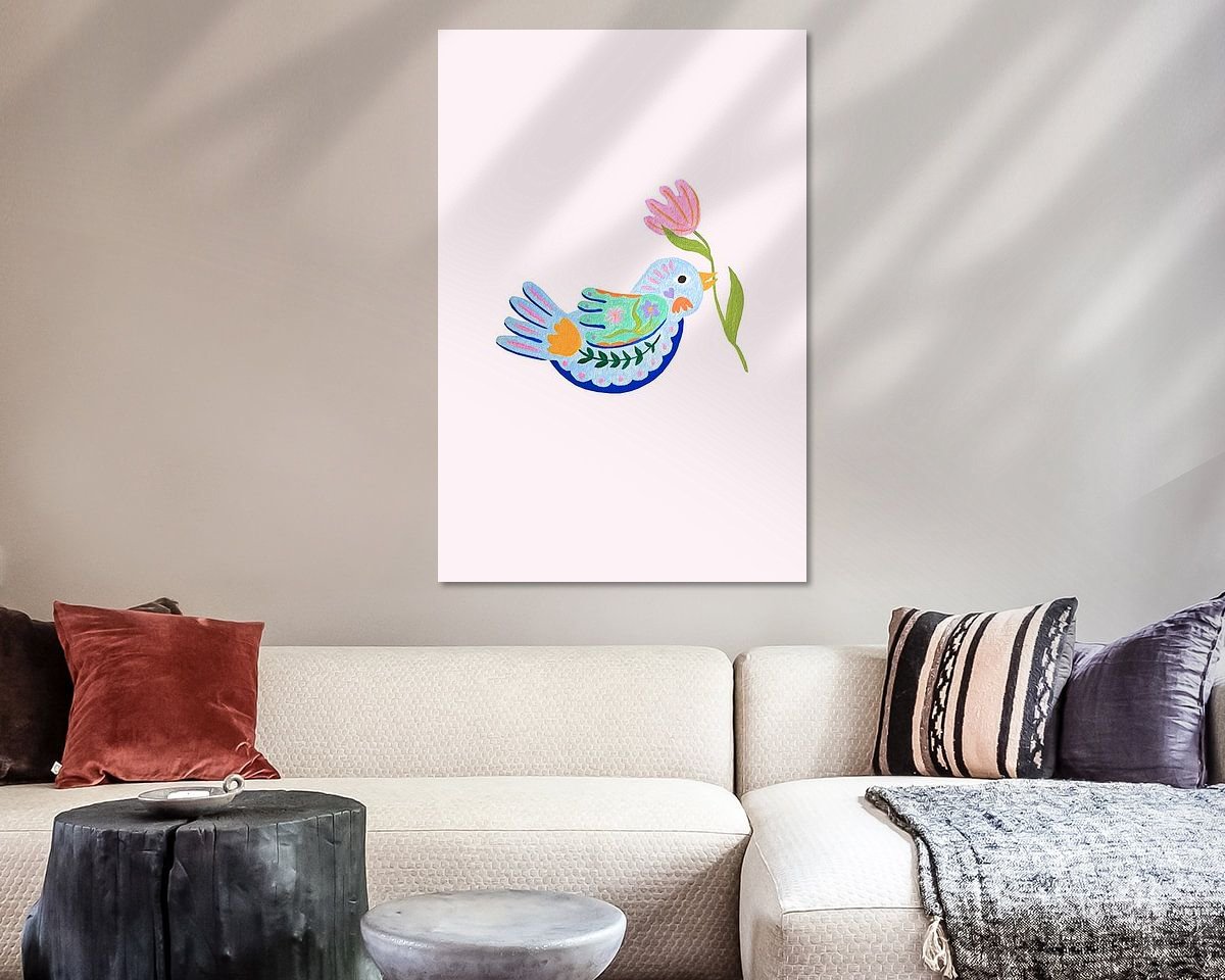 Voorbeeld van het werk in een kamer