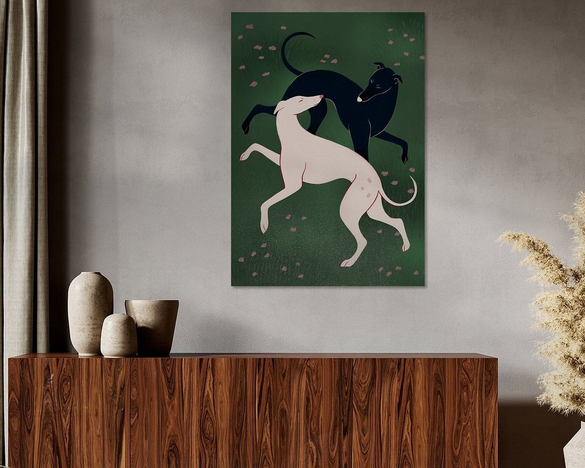 Voorbeeld van het werk in een kamer
