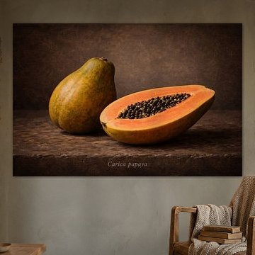 Papaya. Carica papaya – Classic Botanical Still Life by Bert Quaedvlieg