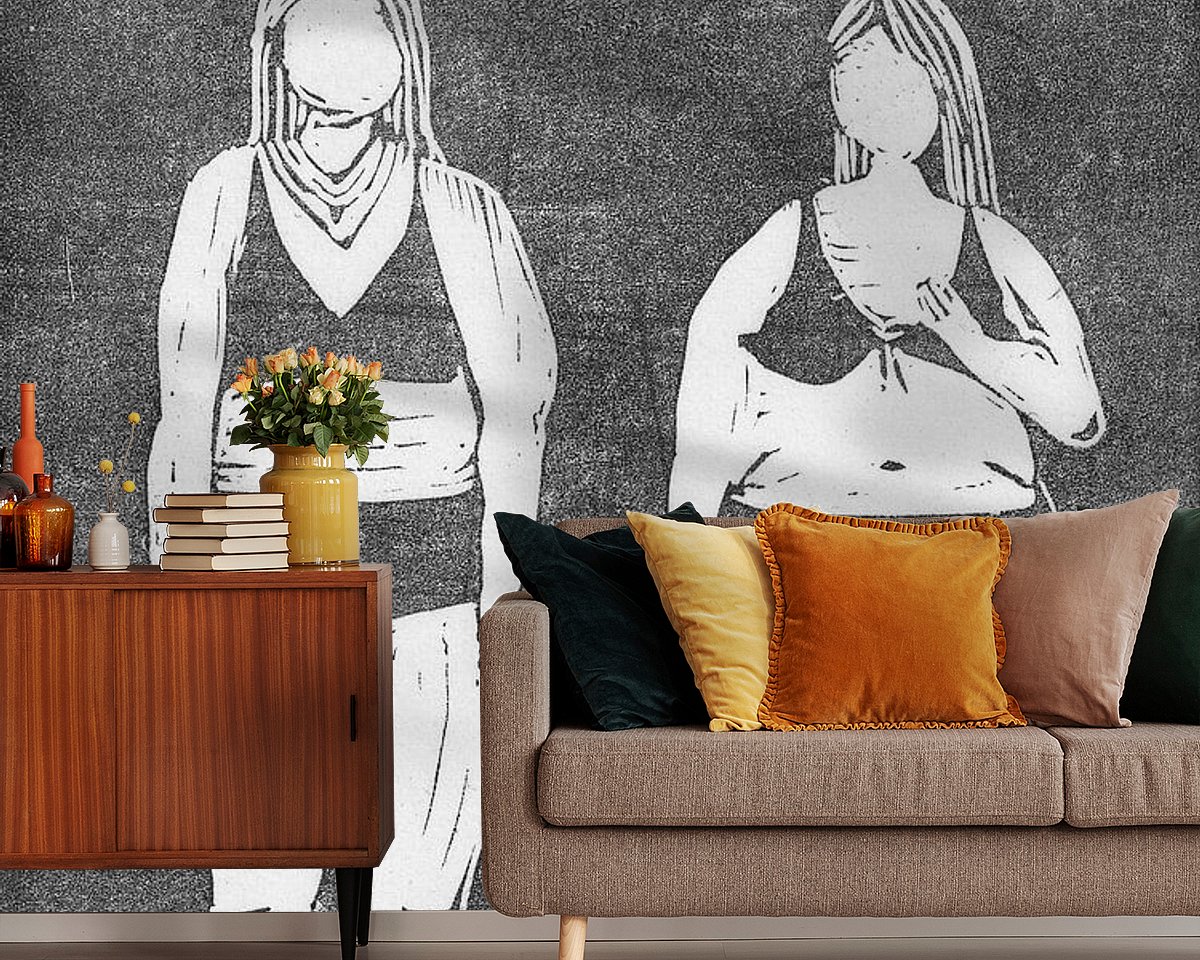 Voorbeeld van het werk in een kamer