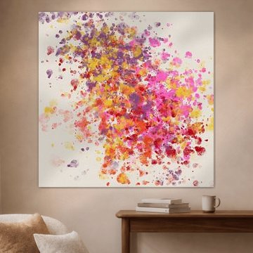 Minimal abstract art, colorful painting in pastel and neon colors by Dina Dankers