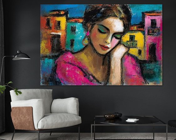 Voorbeeld van het werk in een kamer