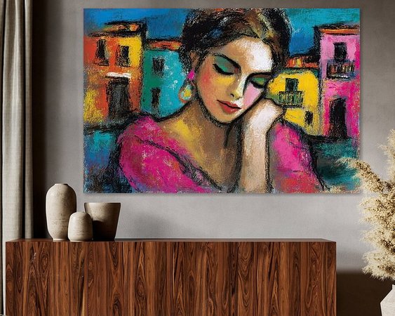 Voorbeeld van het werk in een kamer