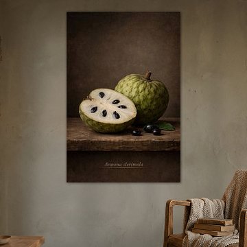 Cherimoya — still life in classical light by Bert Quaedvlieg