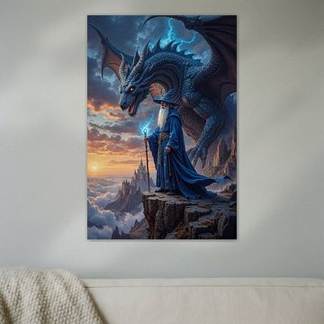 THALORVEX – The wizard with his massive dragon by INFERAURUM