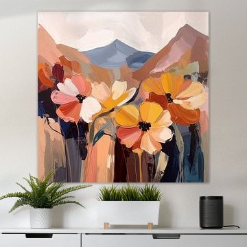 Wildflowers and Mountains in Oil 02 by Patrick Ouwerkerk