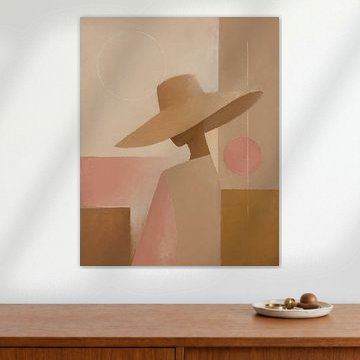 Women's Hat, Pink, Abstract by FoXo Art