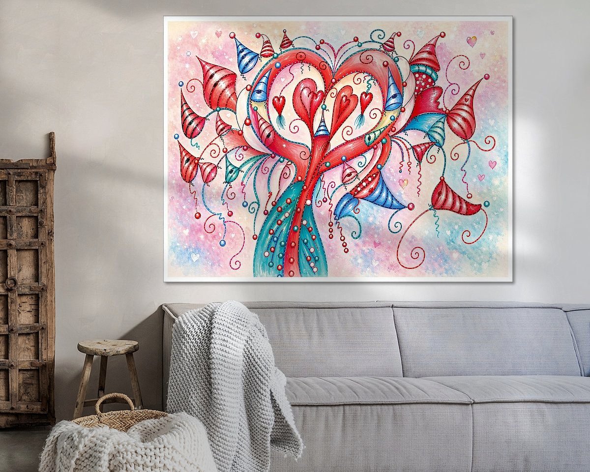 Voorbeeld van het werk in een kamer