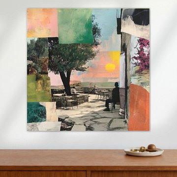 A colourful square in the sunshine by Vlindertuin-Art