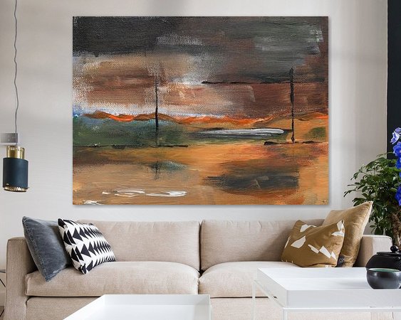 Voorbeeld van het werk in een kamer