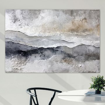 Abstract landscape in grey and beige by Joriali Abstract