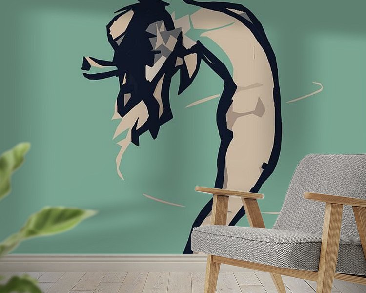 Voorbeeld van het werk in een kamer