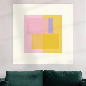 Abstract Geel Roze Vierkant