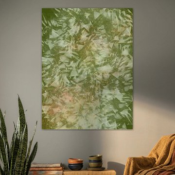 Green glow, rustic abstract minimalist pattern by Dina Dankers