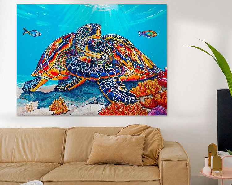 Voorbeeld van het werk in een kamer