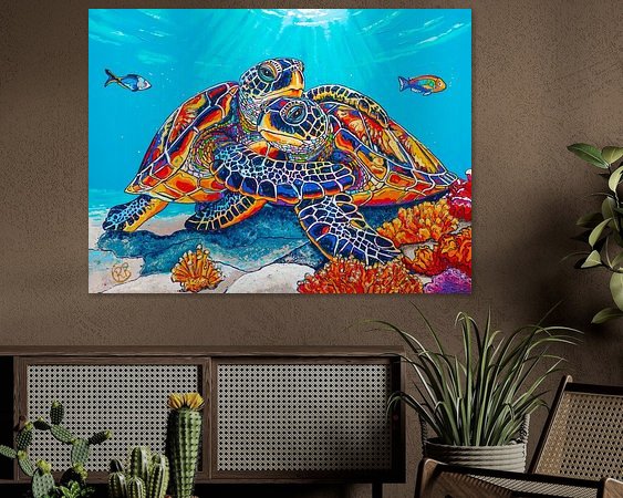 Voorbeeld van het werk in een kamer