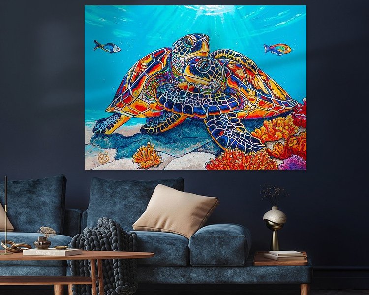 Voorbeeld van het werk in een kamer