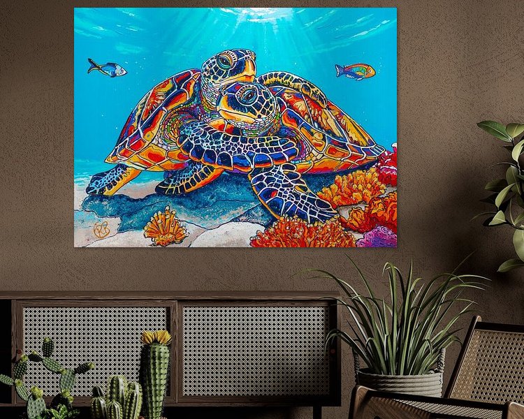 Voorbeeld van het werk in een kamer