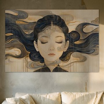 Slapende Vrouw | Soft Halo van Kunst Kriebels