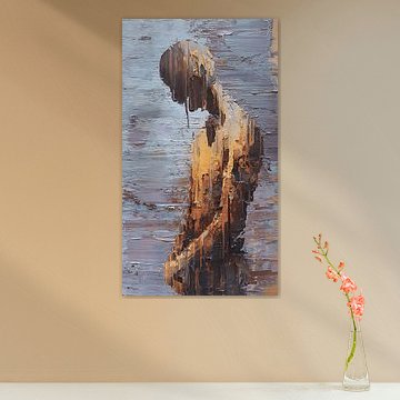 Self-Reconstructing Figure in Surreal Dripping Paint Reality by Aden Pink Studio