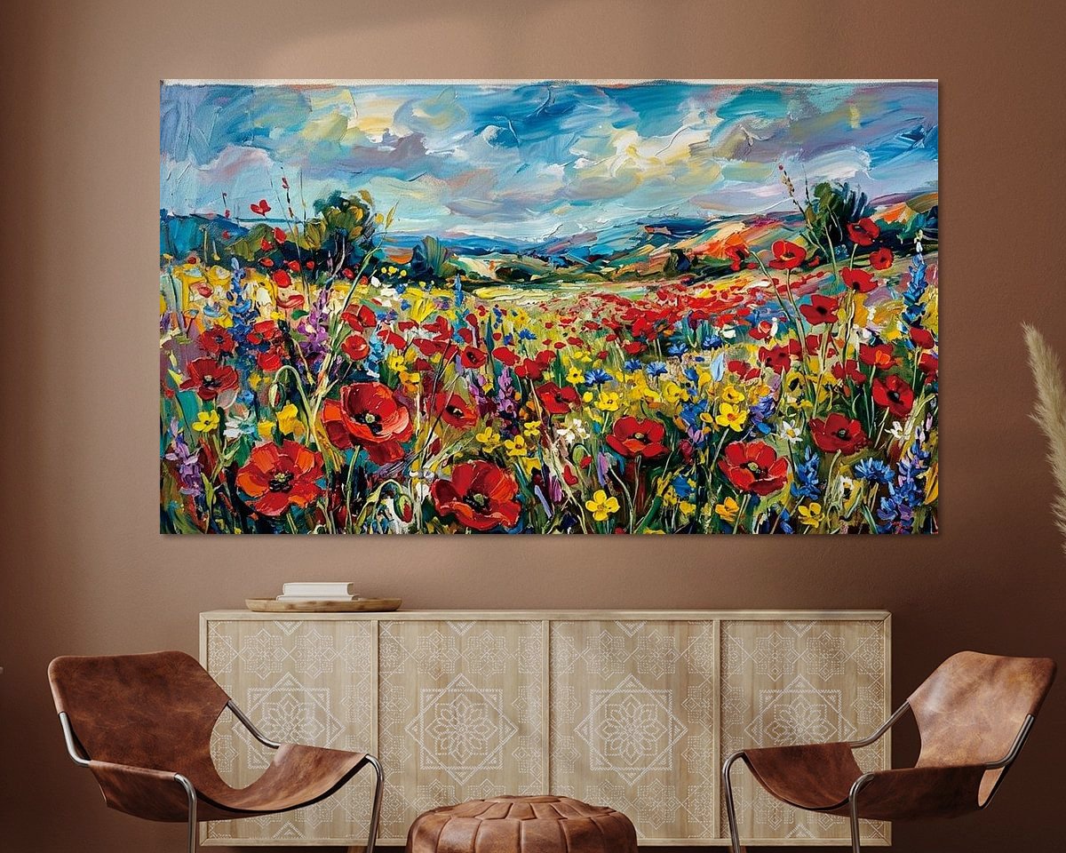 Voorbeeld van het werk in een kamer
