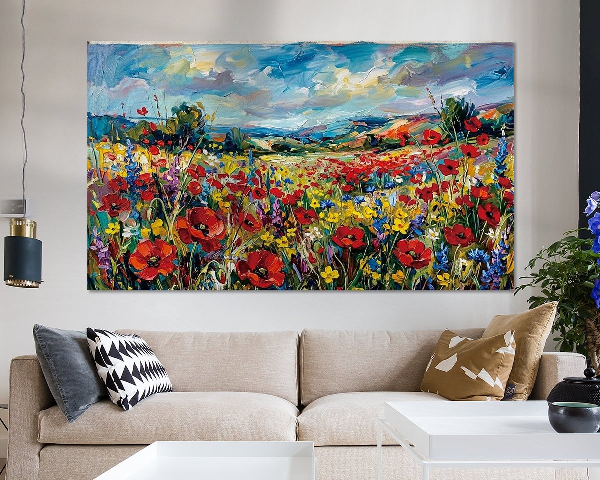 Voorbeeld van het werk in een kamer