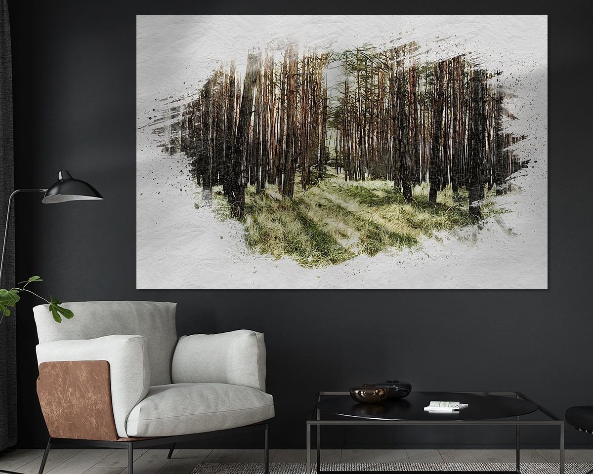 Voorbeeld van het werk in een kamer