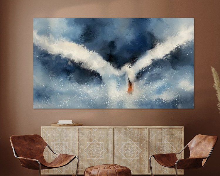 Voorbeeld van het werk in een kamer