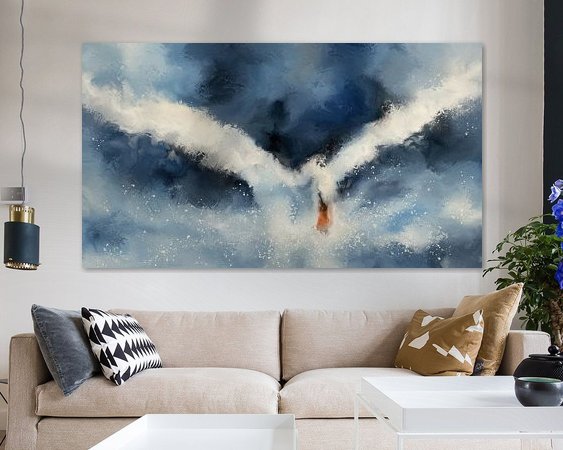 Voorbeeld van het werk in een kamer