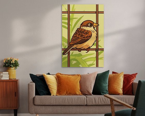 Voorbeeld van het werk in een kamer