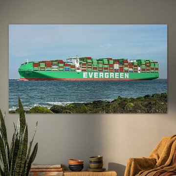 Das Containerschiff „Ever Eco“ der Reederei Evergreen Marine.