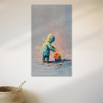 „Broken Toy Bleeding Color“ – Surreale, emotionale Acrylmalerei mit Textur