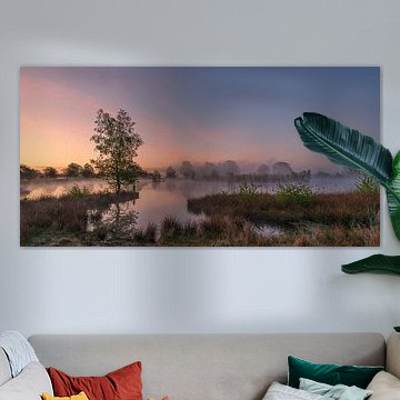 Panorama and sunrise at Smitsveen, Dwingelderveld, Drenthe by Henk Meijer Photography