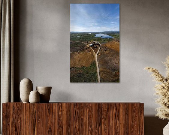 Voorbeeld van het werk in een kamer