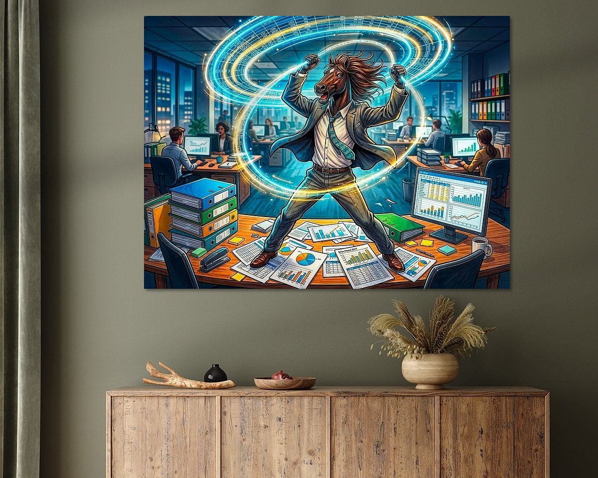 Voorbeeld van het werk in een kamer