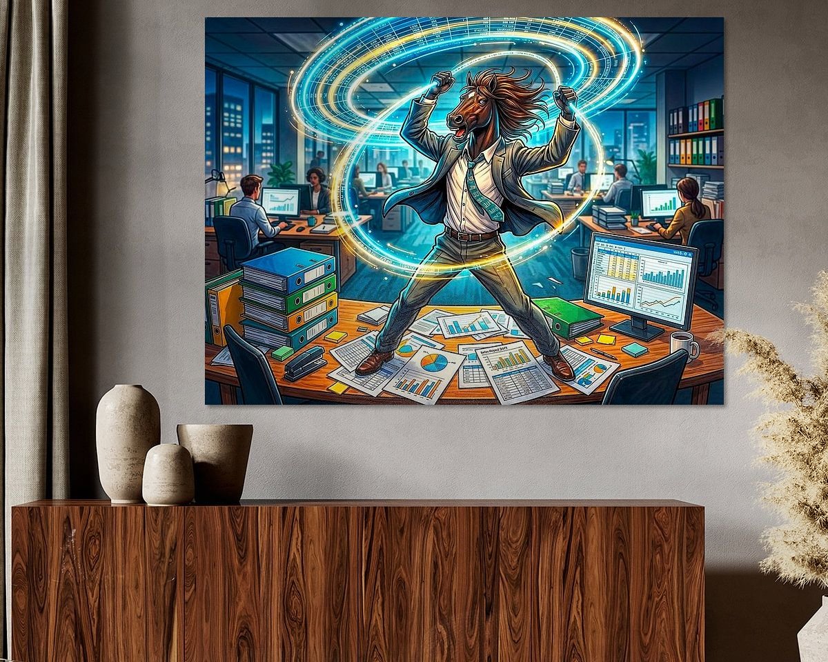 Voorbeeld van het werk in een kamer