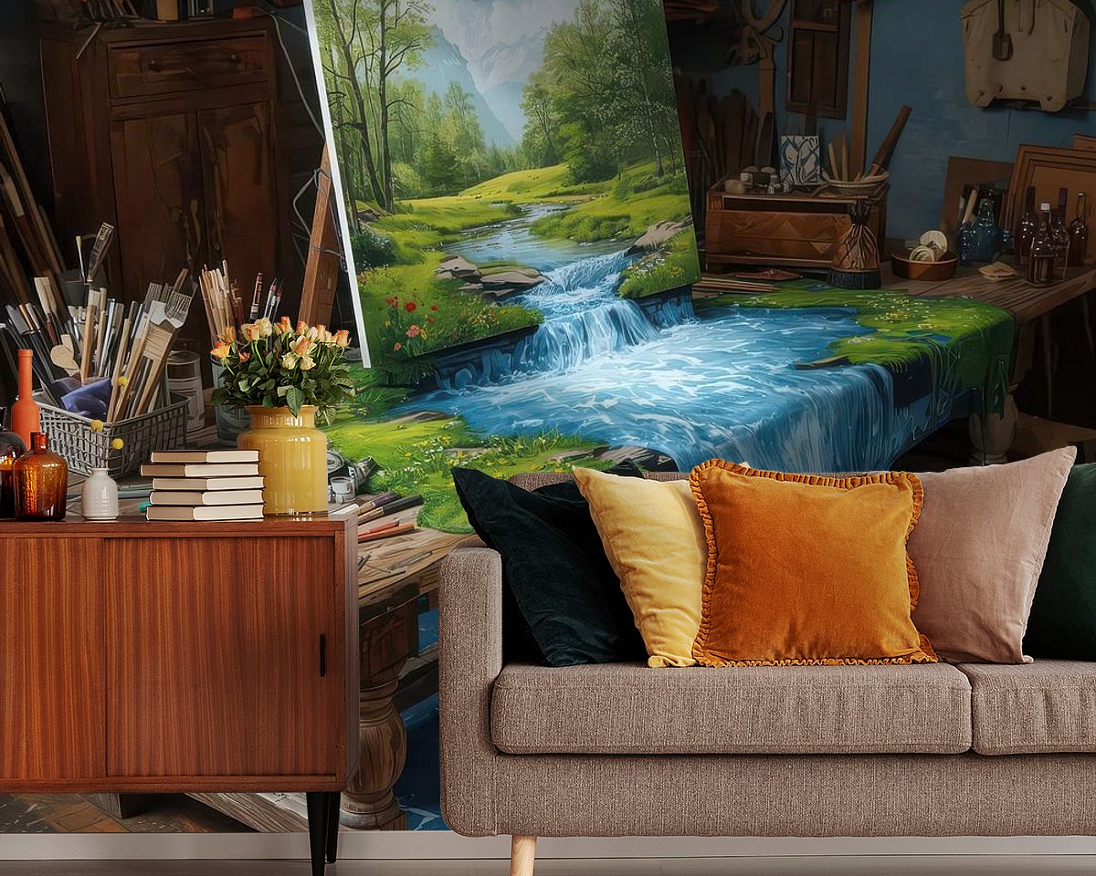 Voorbeeld van het werk in een kamer