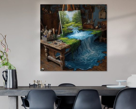 Voorbeeld van het werk in een kamer