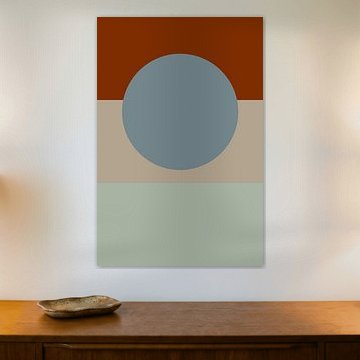 Abstract minimalist geometric art in muted colors