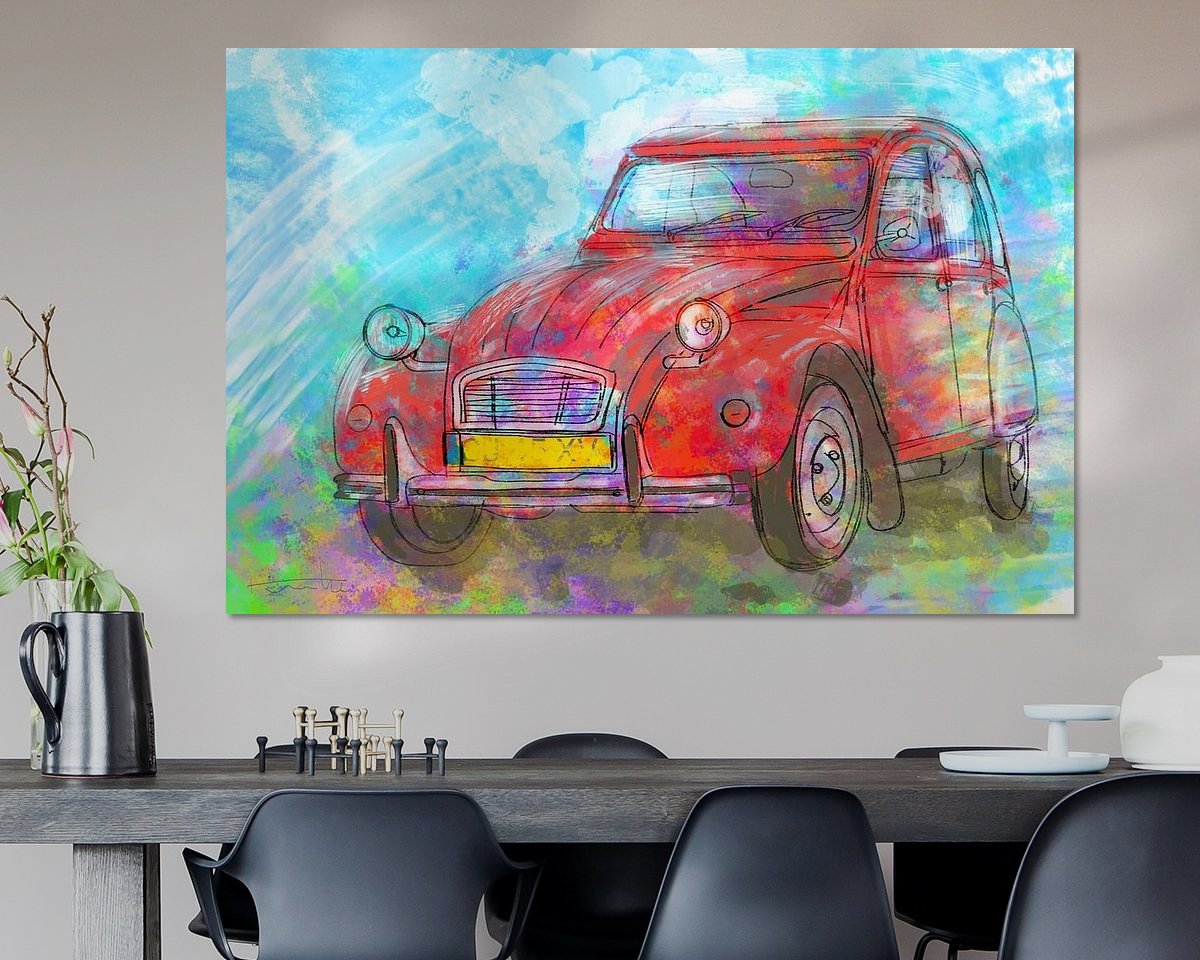 Voorbeeld van het werk in een kamer