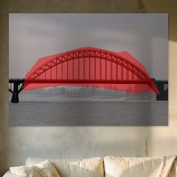 Die Waalbrücke (rot) von Edwin Arendts