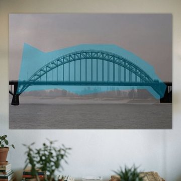 Die Waalbrücke (blau) von Edwin Arendts