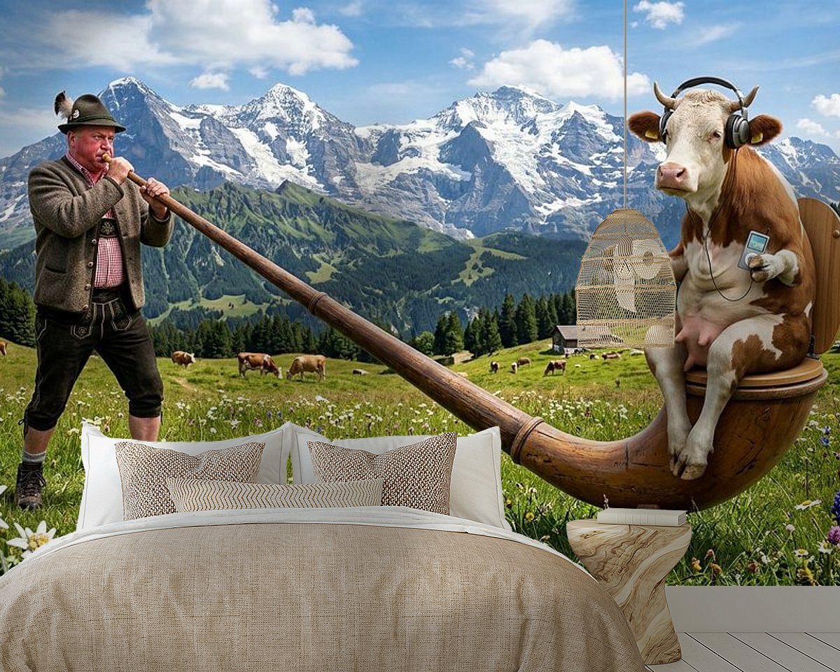 Voorbeeld van het werk in een kamer
